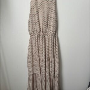 Floral Beige Maxi Dress